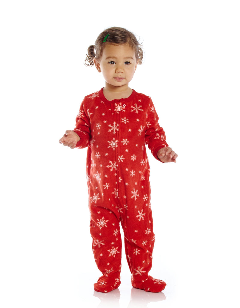 Leveret Fleece Baby Boys Girls Footed Pajamas Sleeper Kids & Toddler Christmas Pajamas (3 Months-5 Toddler) 18-24 Months Snowflake