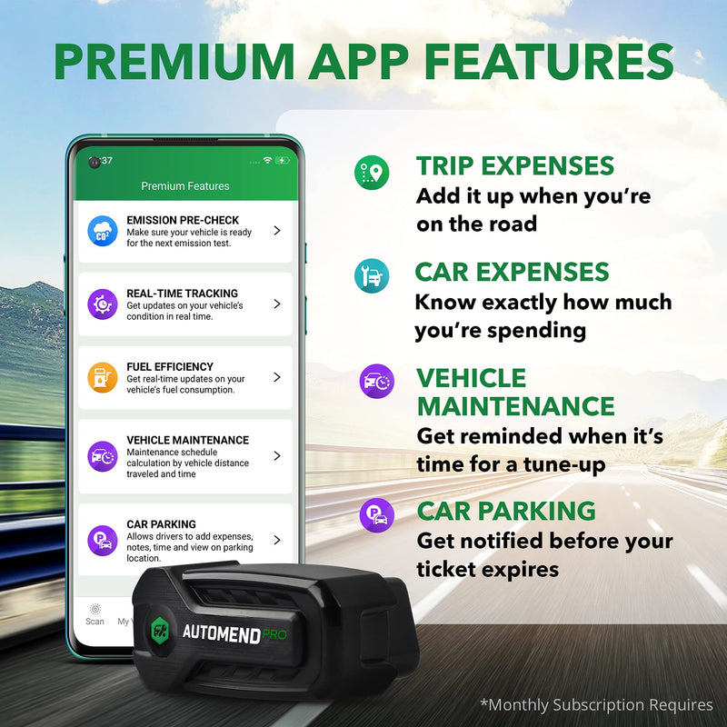 AUTOMEND PRO OBD2 Scanner Bluetooth - Code Reader Car Diagnostic Tool For iOS, Android | Universal OBD2 Scanner For Vehicles | OBDII Scanner and Vehicle Health Monitor | Check Engine Light Code Reader