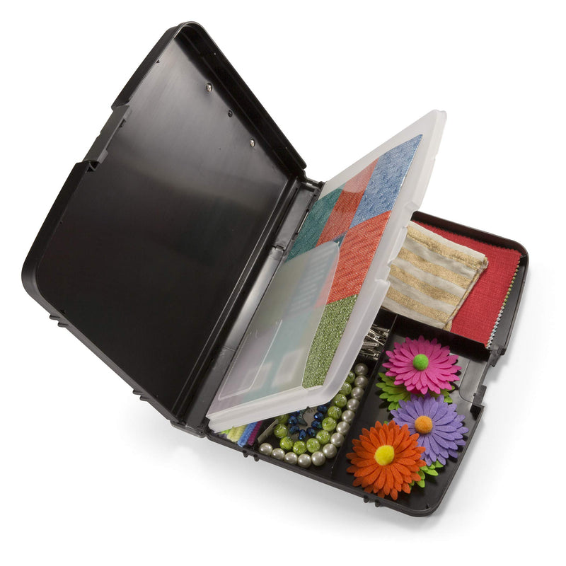 Officemate Triple File Clipboard Storage Box, Recycled, Black (83610) 1