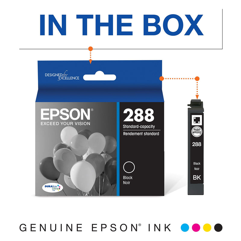 EPSON T288 DURABrite Ultra Ink Standard Capacity Black Cartridge (T288120-S) for select Epson Expression Printers