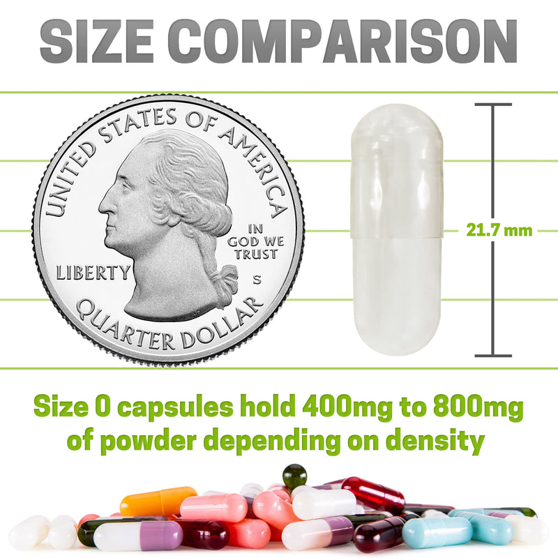 XPRS Nutra Size 0 Empty Capsules - 1000 Count Clear Empty Gelatin Capsules - Capsules Express Empty Pill Capsules - DIY Capsule Filling - Pure Bovine Pill Capsules Empty Gel Caps 1000 Count (Pack of 1)