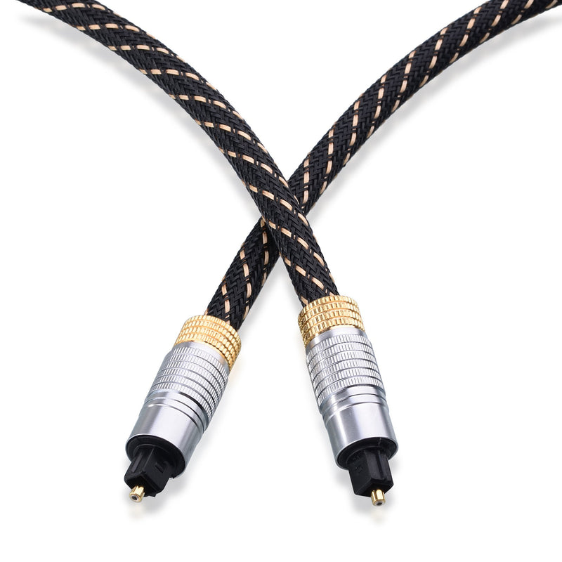 Cable Matters Toslink Cable (Toslink Optical Cable, Digital Optical Audio Cable) 15 Feet with Metal Connectors and Braided Jacket 15 ft