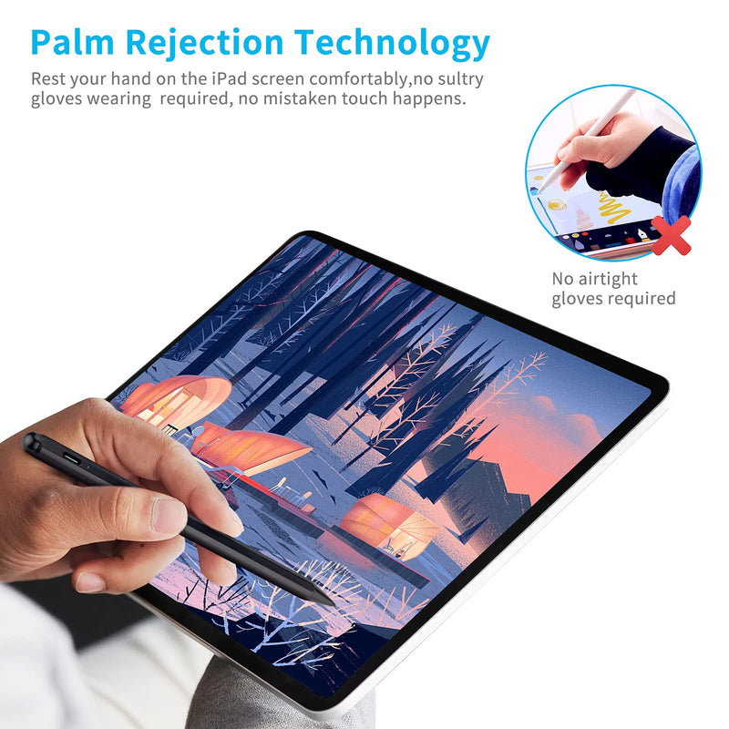 iPad Pencil 8 Generation,2021 Newest Pencil Stylus Compatible with Apple Pencil for 10.2" iPad 8 Generation Pen Palm Rejection 1.5mm Fine Tip Drawing and Sketching Stylus Pencil,Black