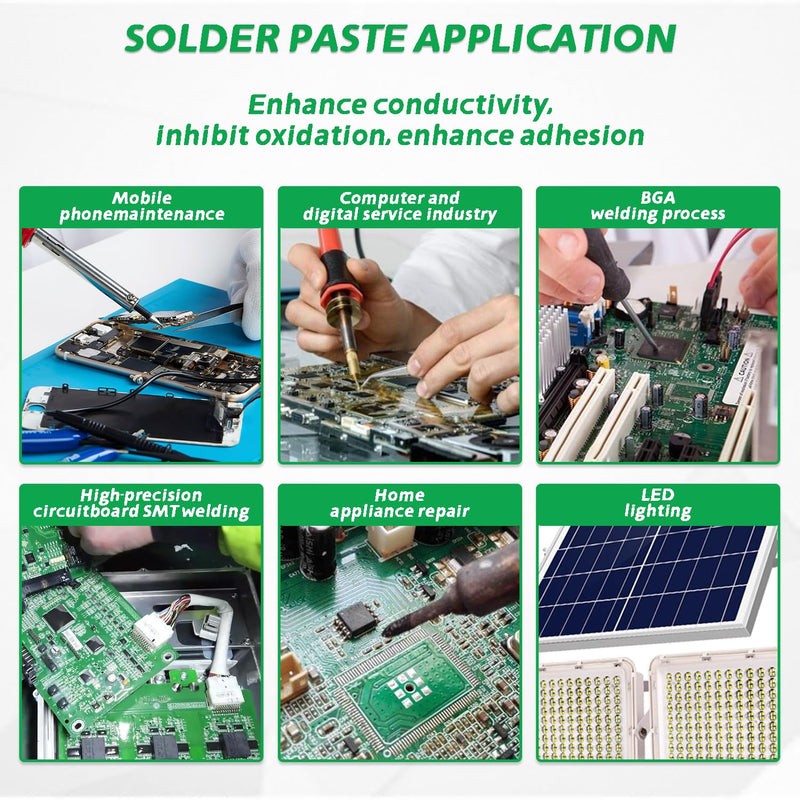 BOJACK Lead Free Solder Flux Tin Paste Sn42 Bi58 Lead Free Solder Paste Low Temperature 138°C Syringe Solder Paste with 2 Dosing Tools and Push Rods for BGA SMT Solder (1.05oz/35g)