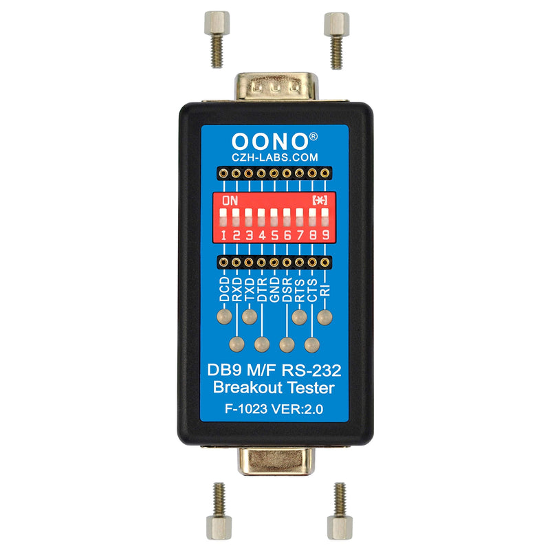 RS232 Breakout Tester LED Monitor, DB9 Male to Female Breakout Module