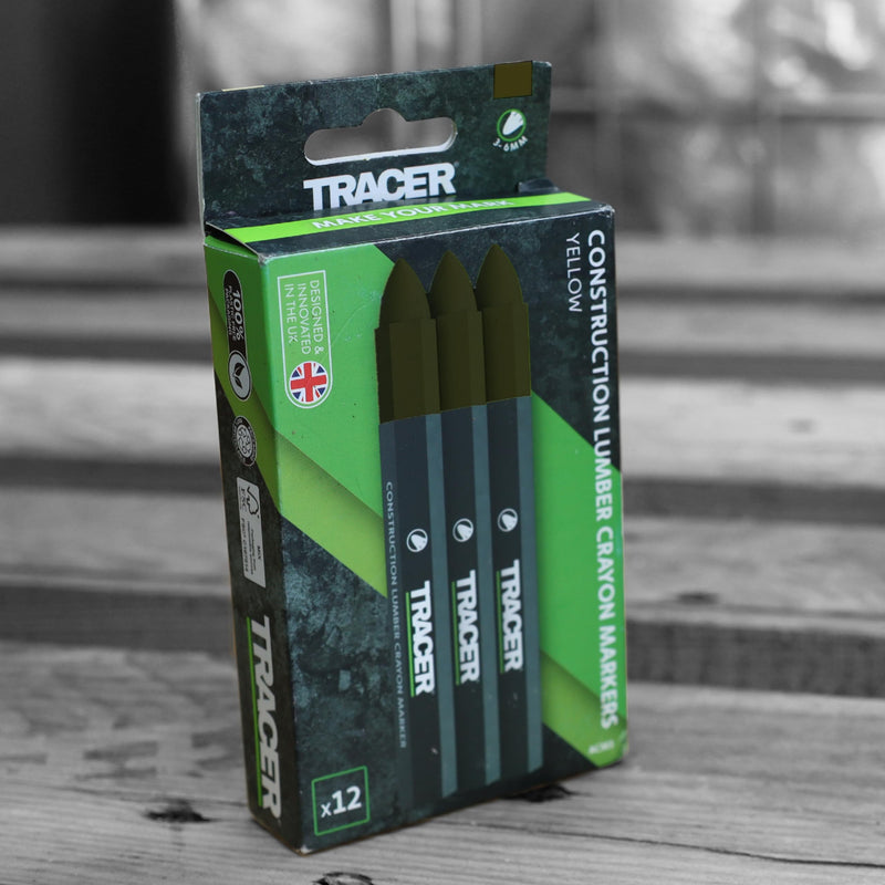 Tracer Lumber Pens Pack of 12 Black 12 x Black Marking Pens for Various Surfaces