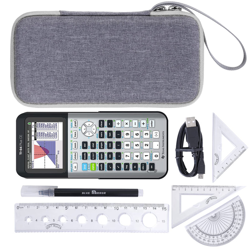 Khanka Hard Travel Case Replacement for Texas Instruments TI-83 Plus/TI-84 Plus/TI-84 Plus CE Color Graphing Calculator, Case Only (Galaxy Gray)