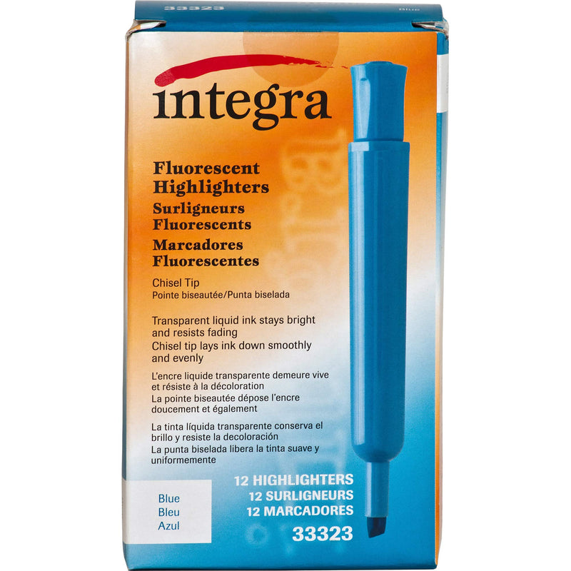 Integra Desk Highlighter, Chisel Tip, Fluorescent Blue (ITA33323)