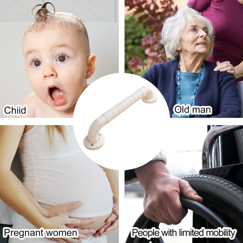 Handicap grab bars for shower ，elderly wall mount bathro safety ， handle Bath Grab anti slip grip Heavy Duty （White11.8in） White 11.8*1.4in