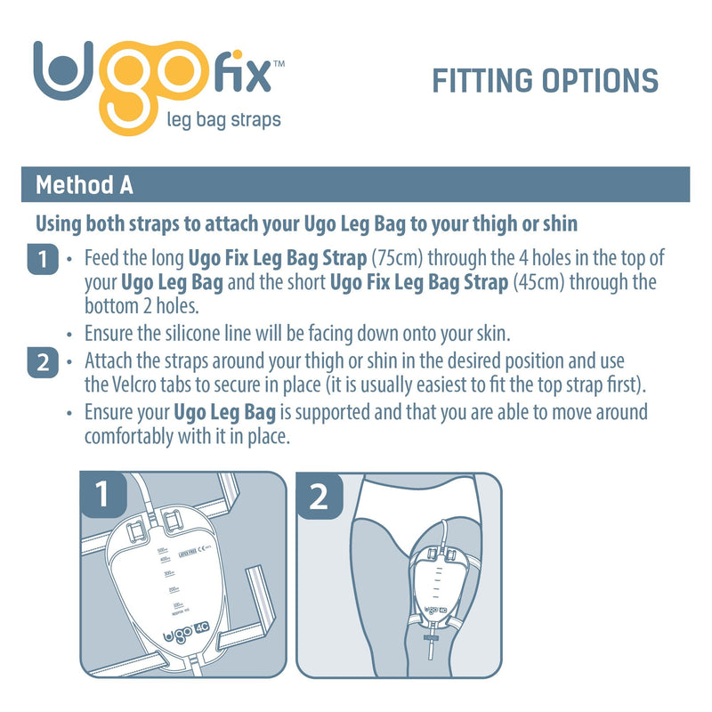 Ugo Fix Leg Bag Straps (x10) – Urine Drainage Bag Strap/Catheter Leg Bag Straps, with Soft Elastic Fabric and Comfortable Silicone Grips (Pack of 10)
