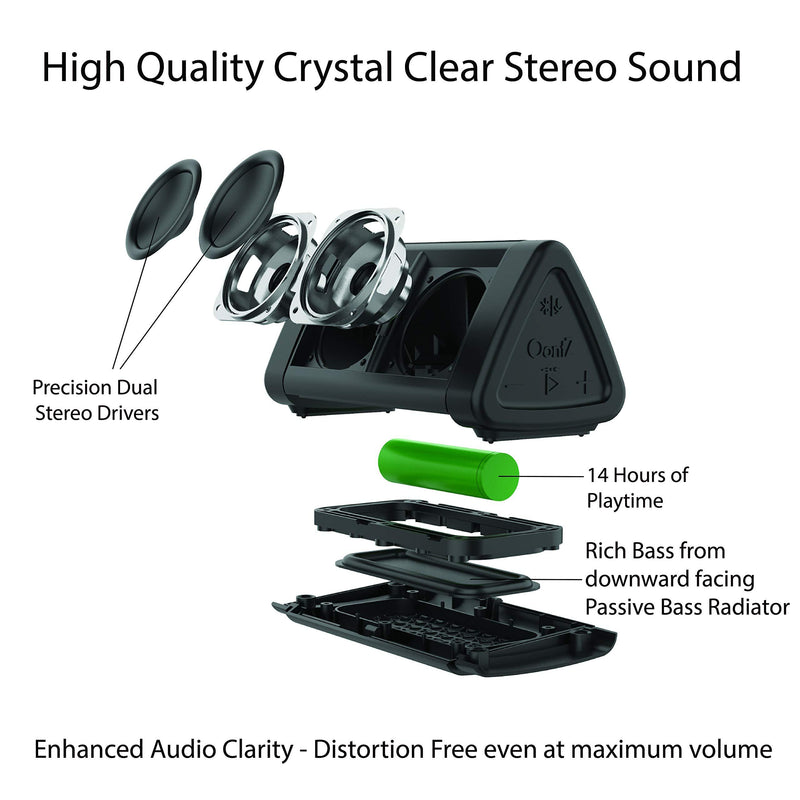 OontZ Angle 3 Bluetooth Portable Speaker, Louder Volume, Crystal Clear Stereo Sound, Rich Bass, 100 Foot Wireless Range, Microphone, IPX5, Bluetooth Speakers (Black) Black