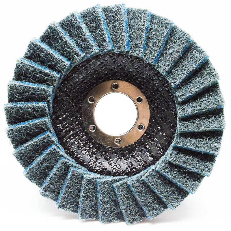 Benchmark Abrasives 4-1/2" Type 27 Surface Conditioning, Grinding, Sanding and Polishing Flap Discs 7/8" Arbor Fine Grit - 5 Pack