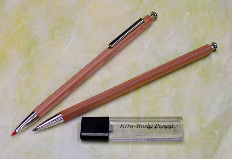 Kitaboshi 2.0mm Mechanical Pencil, Wooden Barrel, With Lead Sharpener, #1 B, Black Lead, 1ea (OTP-680NST), natural wood color w/sharpener Mecanical Pencil: Wood Barrel with Sharpener