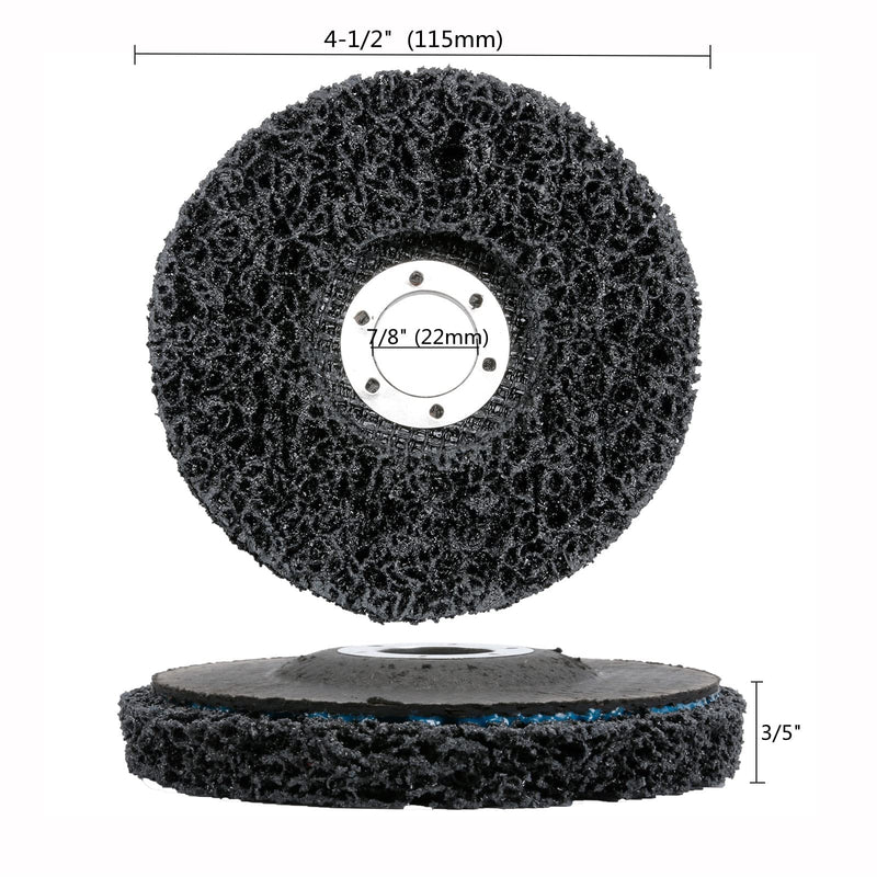 5 Pack Strip Discs Stripping Wheel for Angle Grinders, Remove Paint, Rust Welds and Oxidation (4-1/2" x 7/8")