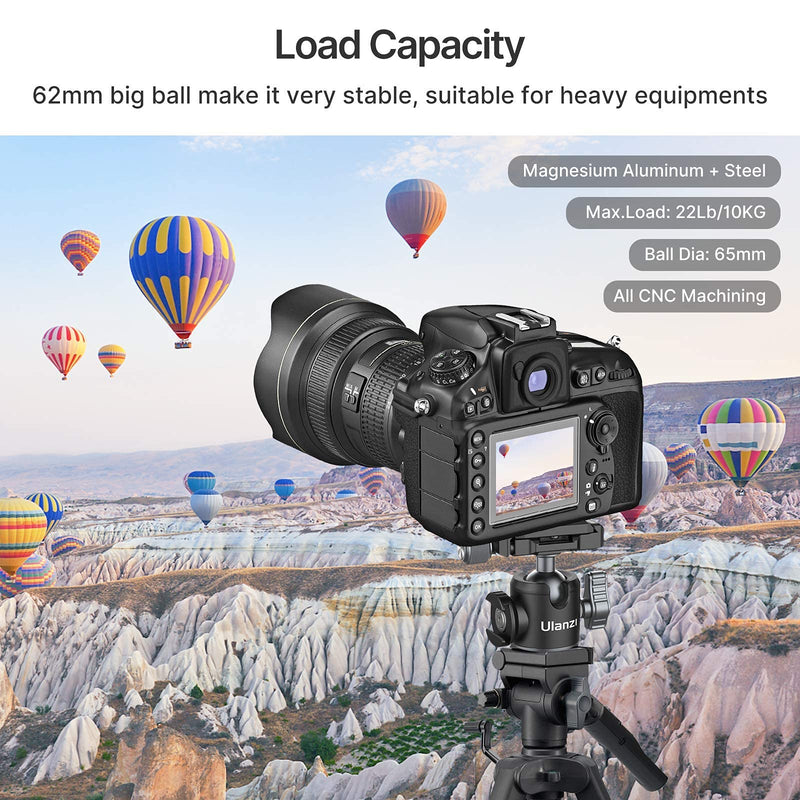 ULANZI Tripod Ball Heads, U-80L Camera BallHead Metal Mini Ball Head 360 Degree Rotating Panoramic with 1/4 inch Arca Quick Release Plate & Cold Shoe, for DSLR Camera Camcorder Tripod Monopod Slider