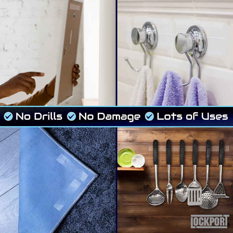 Nano Tape – Heavy Duty Double Sided Mounting Tape – 4 Pack – Strong Grip, Removable & Reusable – 40 Feet of Clear Gel Tape for Hanging on Wood, Tile, Plastic & Metal Surfaces by Lockport