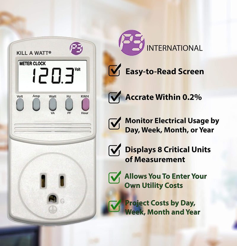P3 International P4460 Kill A Watt EZ Electricity Usage Monitor 1 Pack grey