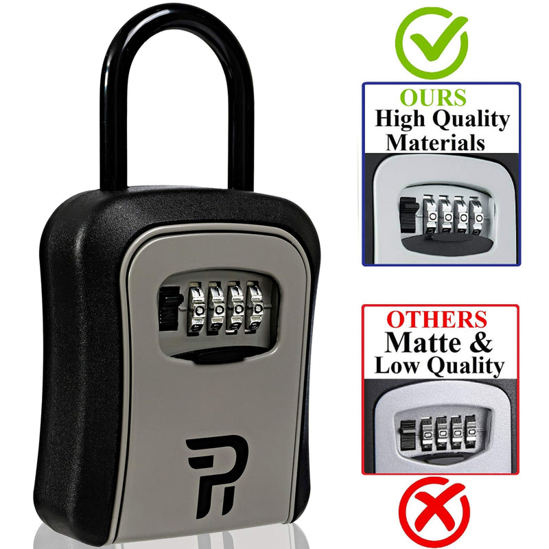 Key Lock Box for Outside - Lock Box for House Keys - Key Lockbox for Key Storage Outdoor - Key Hiders to Hide a Key Outdoor - Waterproof Key Safe Lock Box with Combination Lock (With Shackle) 1