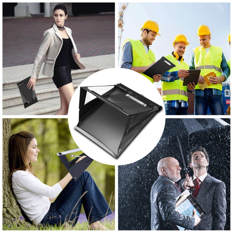 Waterproof Clipboard, Aihontai Professional Clipboard Storage A4 Letter Portrait Size Memo Clipboard - Premium PVC Material for Indoor Outdoor Use [18-Month Warranty](Black, A4 Portrait) Black