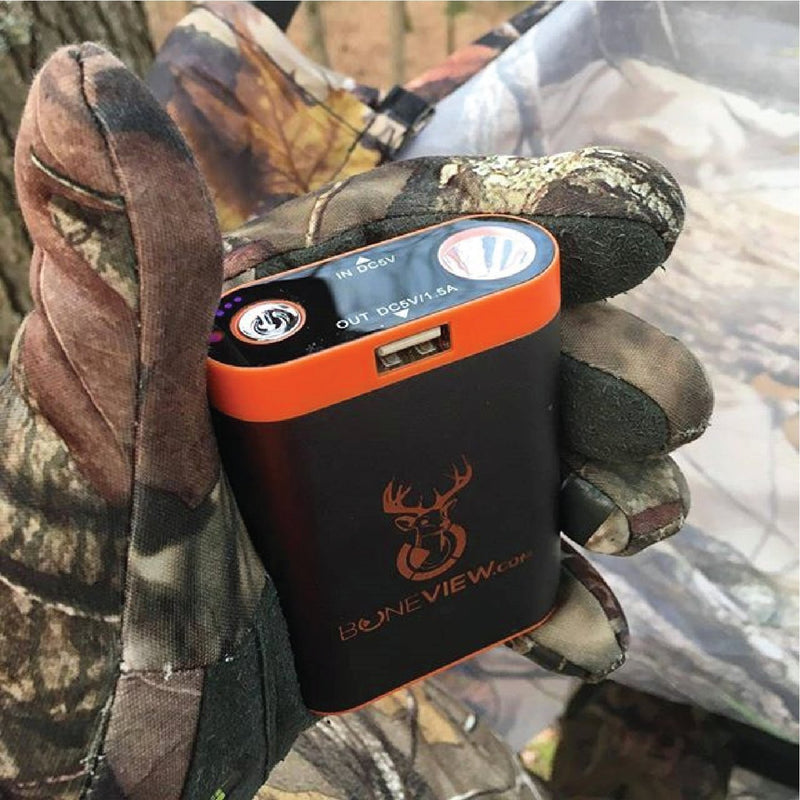 Electric Hand Warmer Phone Charger - HotPocket Lithium Ion Battery Pack, 115 Degree Heat for up to 8 Hours, Charge iPhone or Android Phones, Flashlight, Rechargeable 9900 mAh Portable Power