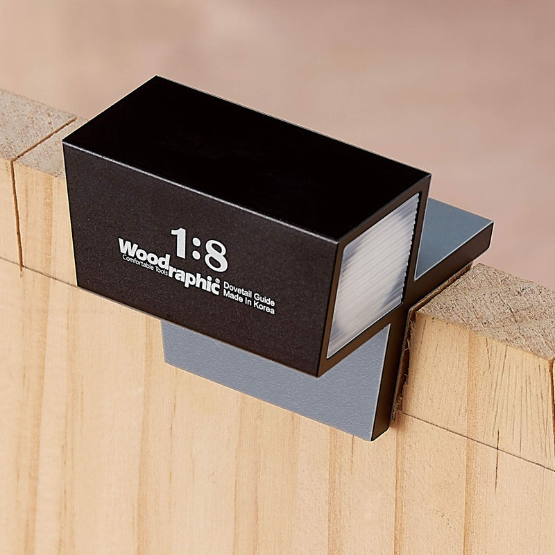 Woodraphic All New Dovetail Jig Marker Hand Magnetic Saw Guide Marking Hand Cut Wood Joints Gauge - Aluminium/Uhmwpe/Neodymium Magnet/Slicone Skin (1:6 for Soft Wood) 1:6 for Soft Wood