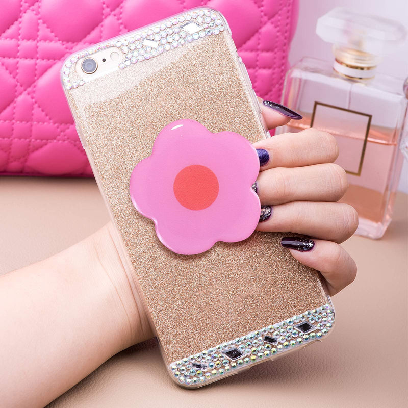 3 Pieces Phone Grip Holder Flower Collapsible Phone Holder Self-Adhesive Sublimation Phone Holders for Smartphone and Tablets