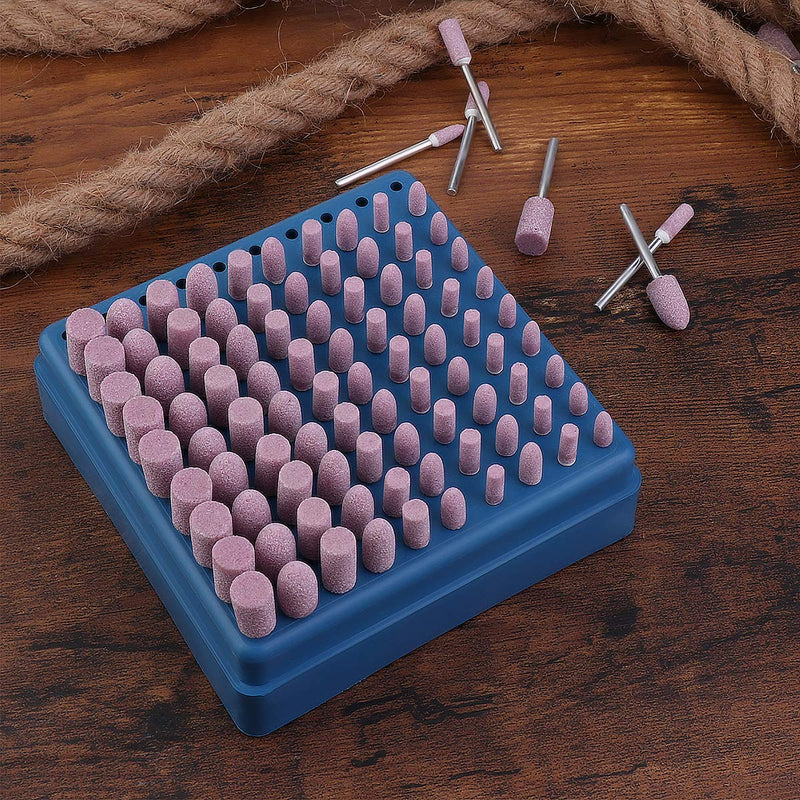 UEETEK 100pcs 3mm Shank Sanding Mandrel Mounted Grinding Polishing Tool (Pink)