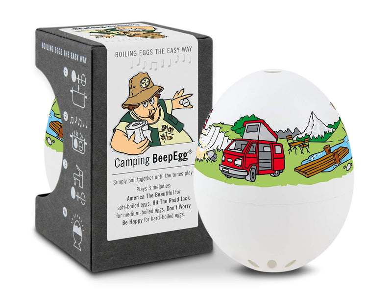 Brainstream BeepEgg Cook Perfect Soft, Medium, or Hard Boiled Favorite Tunes Singing and Floating Egg Timer, Camping