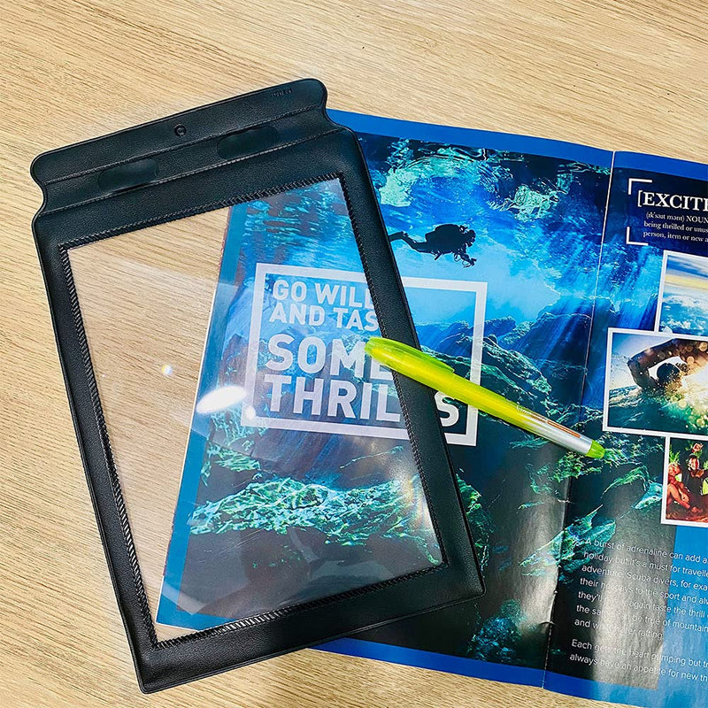 MagDepo Magnifying Sheet Flat Full Page Reading Magnifier Perfect Reading Aid for Elderly and People with Low Vision with 1 Bonus Card Magnifier