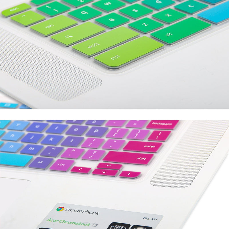 Keyboard Cover Skin Compatible Acer Chromebook R 11 CB5-132T CB3-131, Acer Chromebook R 13 CB5-312T,Acer Premium R11, Acer Chromebook 14 CB3-431 CP5-471,Acer Chromebook 15 CB3-531 CB5-571 C910,Rainbow Rainbow