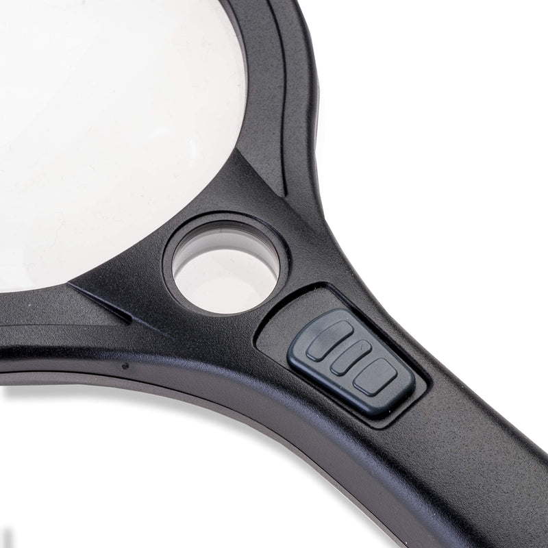 Carson Lume Series COB LED 2x or 2.5x Hand-Held Aspheric Magnifiers For Reading, Low Vision, Inspection, Crafts, Hobby and More (AS-90 or AS-95) 2.0x Magnification (4.0'' Lens Diameter)