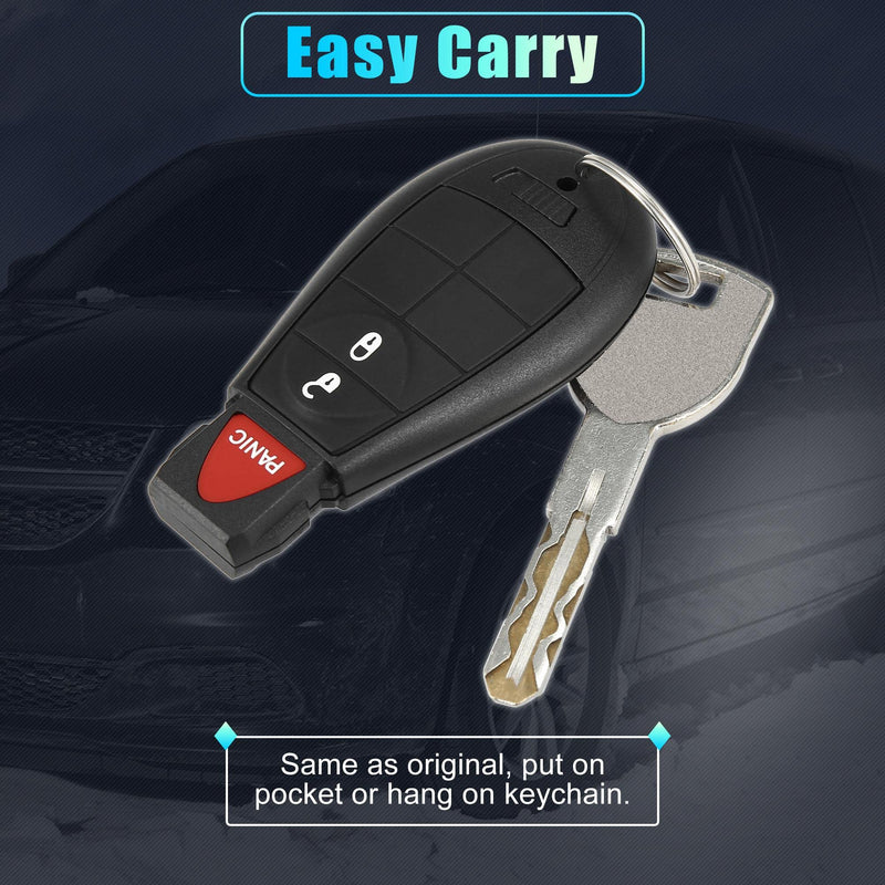 X AUTOHAUX Replacement Keyless Entry Remote Car Key Fob M3N5WY783X 433Mhz for Dodge Grand Caravan Challenger Charger Durango for Ram 3 Button with Door Key