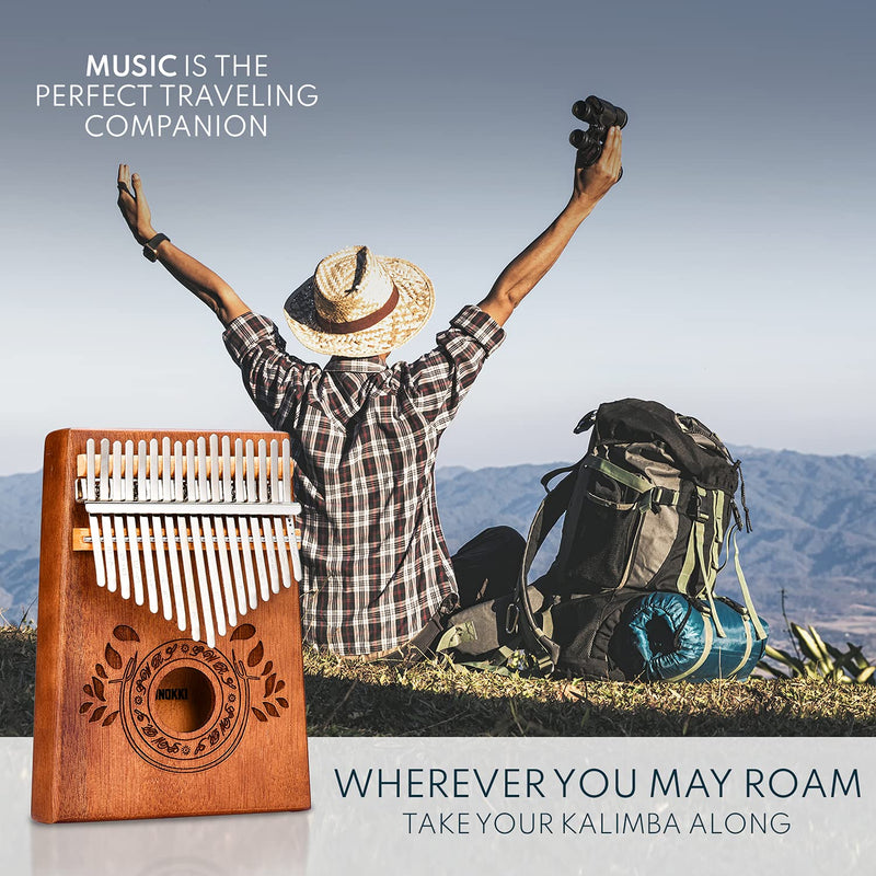 UNOKKI Kalimba Thumb Piano - Kalimba 17 Key Musical Instruments w/ Kalimba Song Book Instructions, Tuning Hammer & More! Thumb Piano for Kids & Adults - Easy to Learn Finger Piano Music (Light Brown) Light Brown