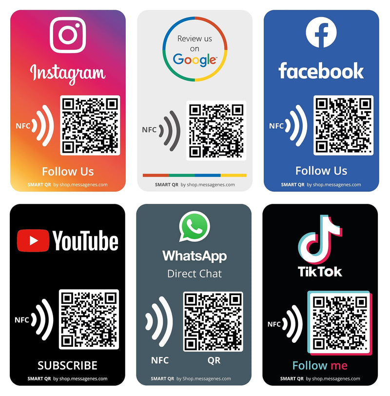 2 x Google Review Sticker for Business QR - NFC | 1 Click Feedback | Easy Reviews | Smart QR Modify Link Whenever You Want | Premium Stickers | Social Media | for Decorative Wall Window Decal 2x Google Rectangular 3.38" x 2.16"