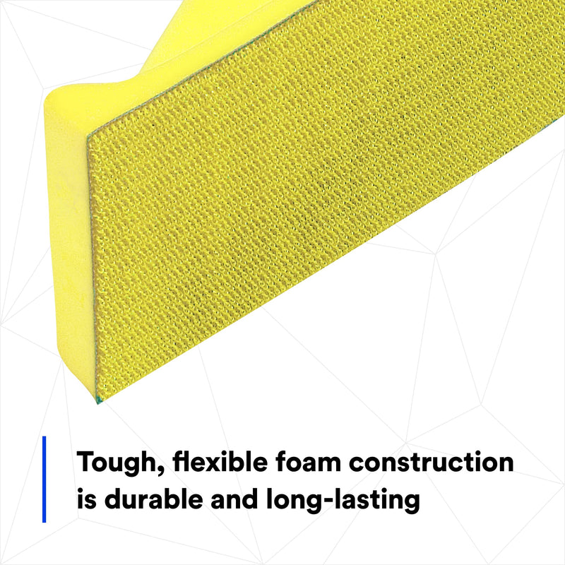 3M Hookit Soft Hand Block 05742, Flexible Molded Foam, Long Lasting, 2-3/4 in x 5 in 1