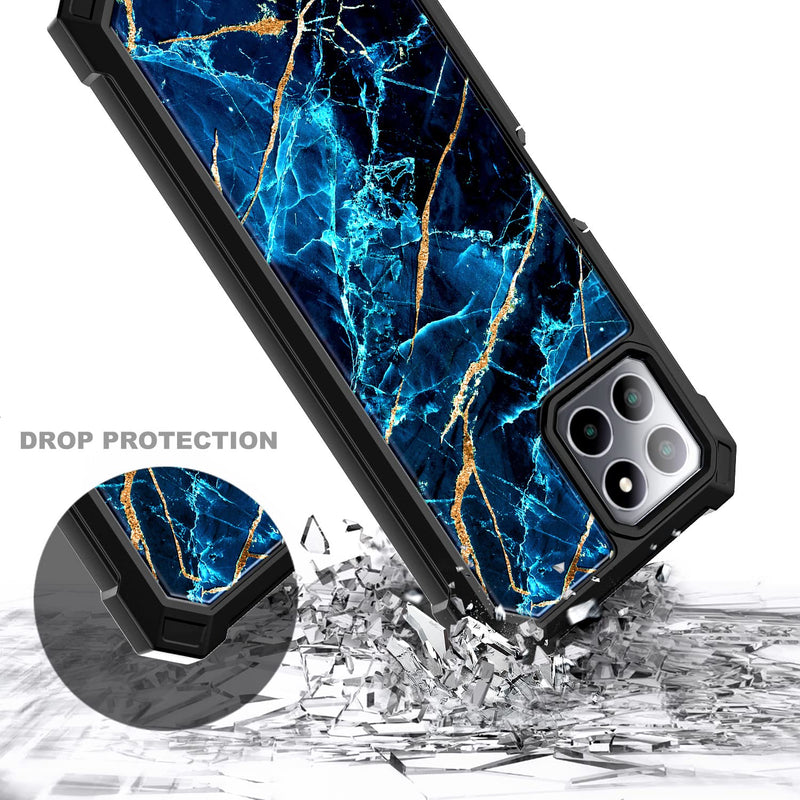 NZND Case for Boost Mobile Celero 5G Plus 2023 7.0" (Plus Version Only) with [Built-in Screen Protector], Full-Body Protective Shockproof Rugged Bumper Cover, Impact Resist Durable Case (Sapphire) Sapphire