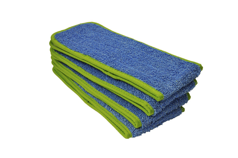 CleanAide Microfiber Wet Mop Pad Refill, 24 Inches, Green, Pack of 4