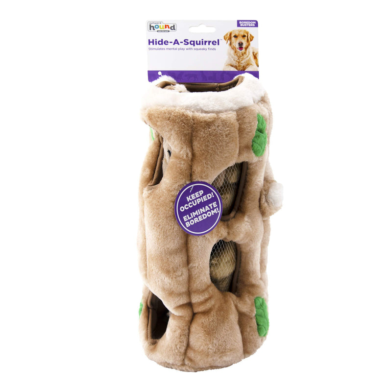 Outward Hound Hide-A-Squirrel Squeaky Puzzle Plush Dog Toy - Hide and Seek Activity for Dogs 5 Piece Set Squirrel