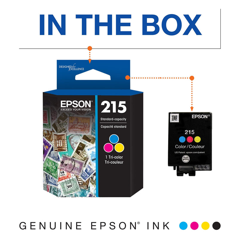 EPSON T215 Ink Standard Capacity Tricolor Cartridge (T215530-S) for select Epson WorkForce Printers -