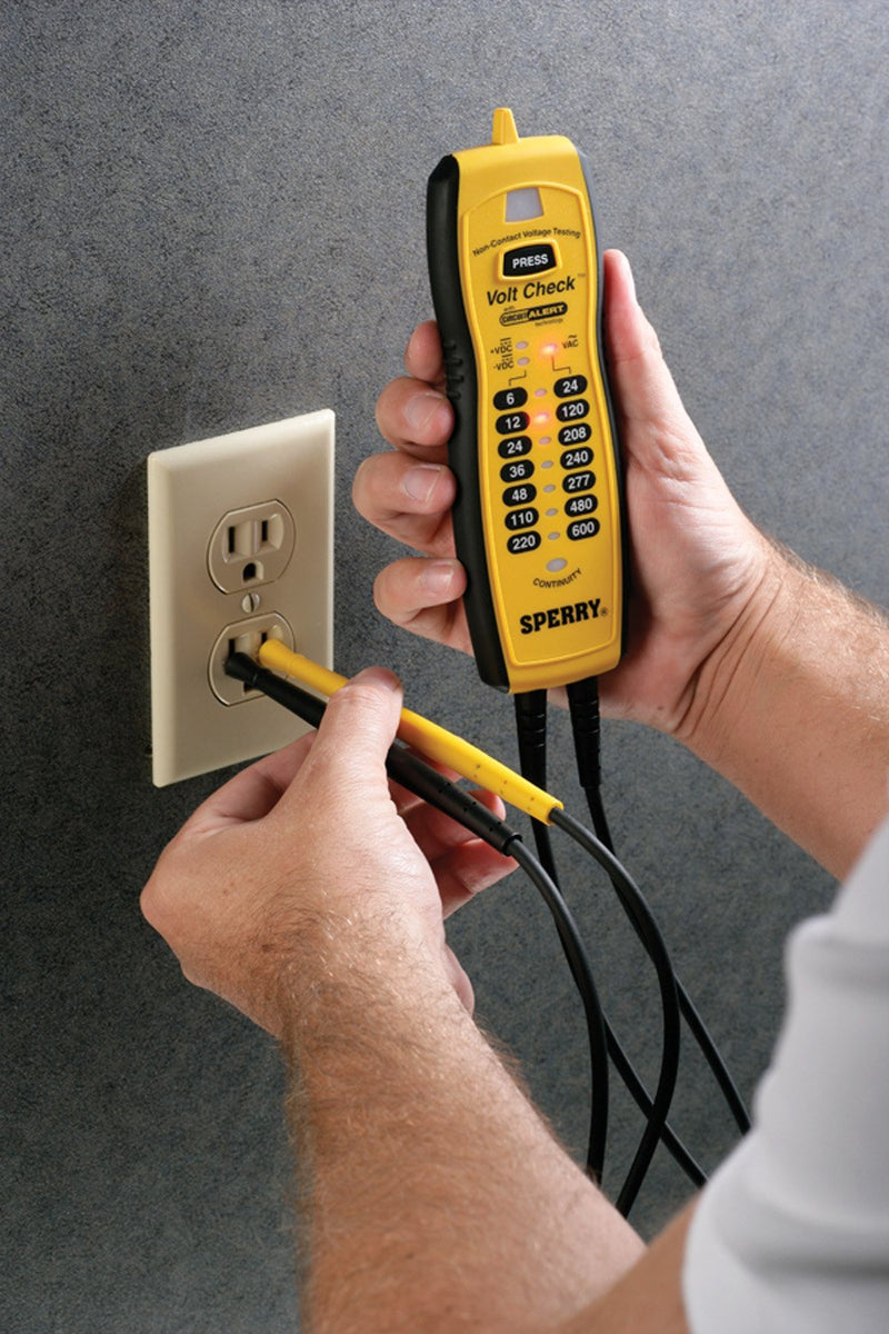 Sperry Instruments VC61000 Volt Check Voltage & Continuity Tester, Black & Yellow