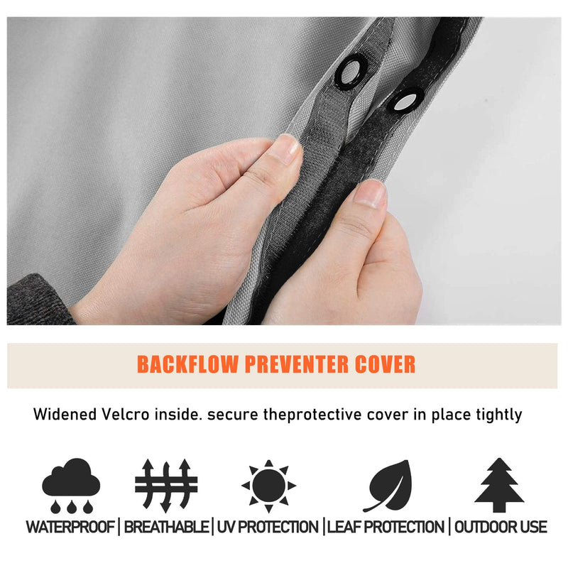 SOKINGCOVER Backflow Winter Cover- Thickened Pipe Insulation Cover with EVA Cotton Multi-Functional Preventers Protection Pouch for Prevent Outside Faucet Freeze(16" W x 20" H, gray)