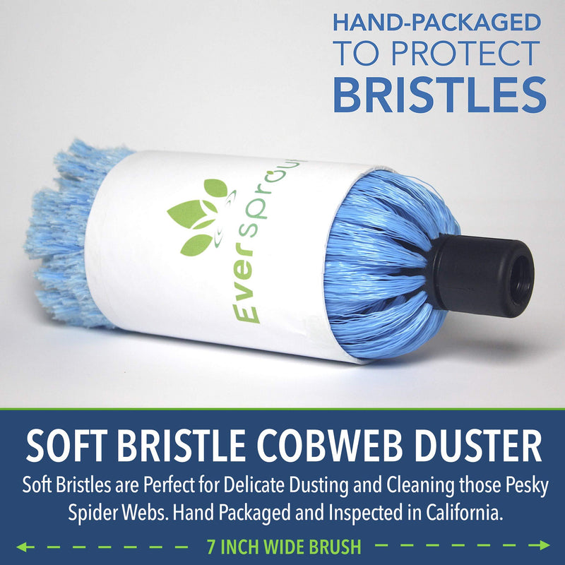 EVERSPROUT Twist-On Cobweb Duster (Soft Bristles) | Hand Packaged to Protect Bristles | Indoor & Outdoor use Brush Attachment | Fits Standard Acme Threaded Poles | Brush Only (Pole Sold Separately) Cobweb Duster (Soft Bristles)