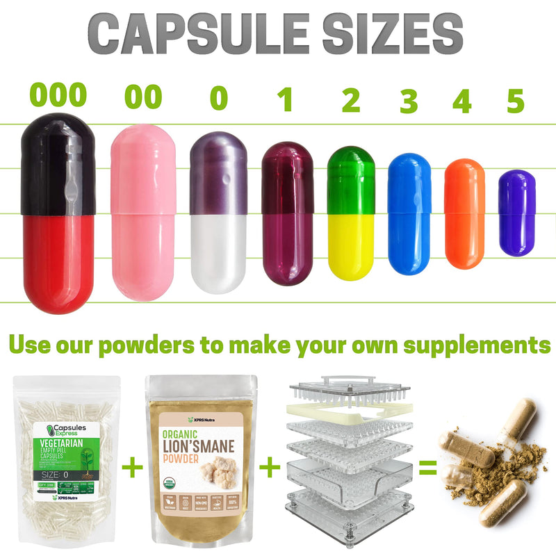 XPRS Nutra Size 0 Empty Capsules - 1000 Count Clear Empty Gelatin Capsules - Capsules Express Empty Pill Capsules - DIY Capsule Filling - Pure Bovine Pill Capsules Empty Gel Caps 1000 Count (Pack of 1)
