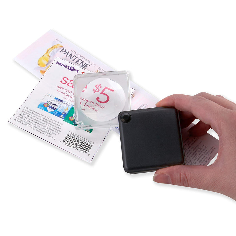 Carson MagniFlip 3x Flip-Open Pocket Magnifiers with Built-In Case For Reading, Inspection, Crafts, Hobby and Tasks (GN-33, GN-33MU) Set of 4