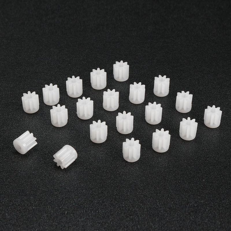 uxcell 20pcs Plastic Gears White 8 Teeth Model 082A Reduction Gear Plastic Worm Gears for RC Car Robot Motor