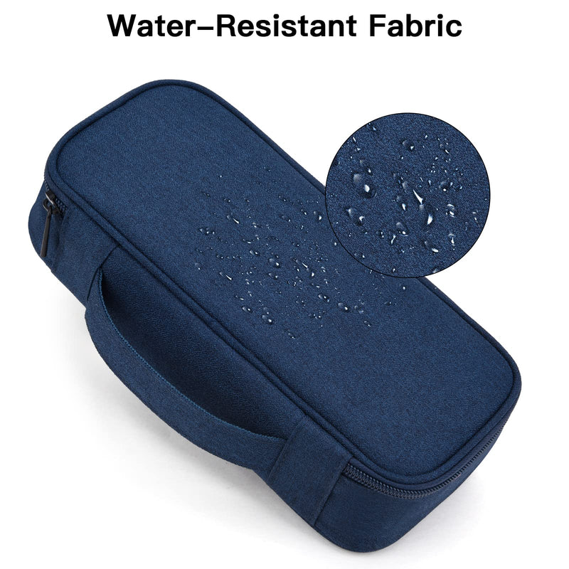 Electronics Organizer Travel Case, Carrying Pouch Bag for Travel Essentials, for Cable, Charging Cord, External Hard Drive, Portable Power Bank (Navy Blue) Large Navy Blue-L