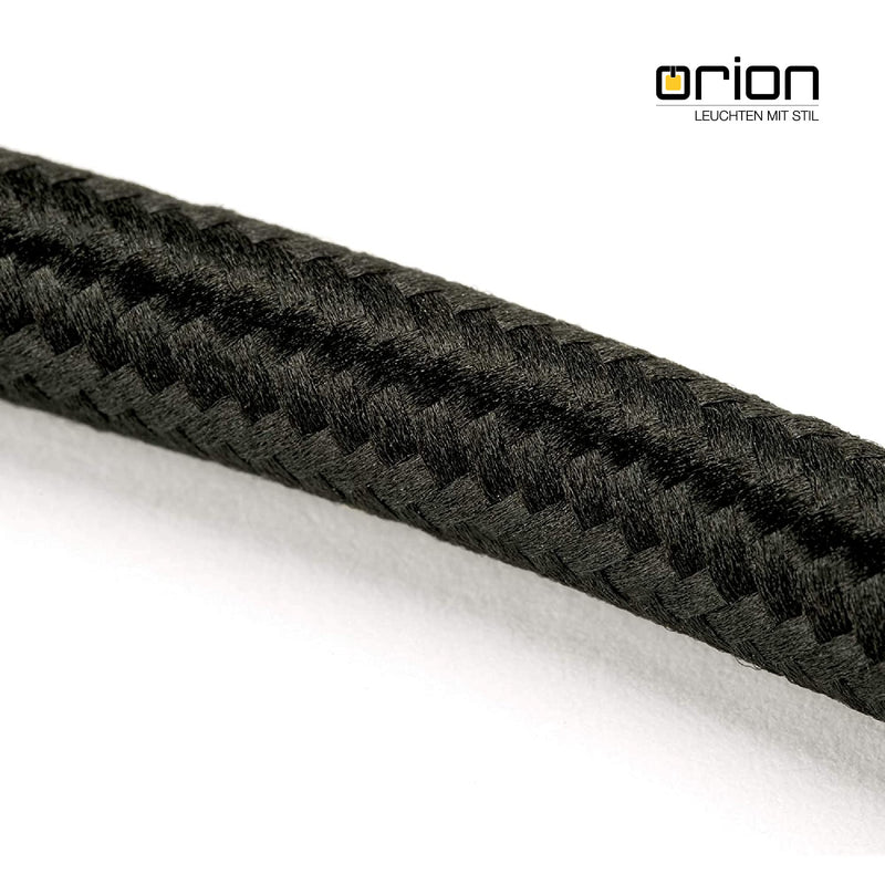 ORION LIGHTSTYLE textile cable for lamps, 5 m black, 3-wire, (3x 0.75 mm²) - plastic power cable with earth conductor, textile coated 5 m