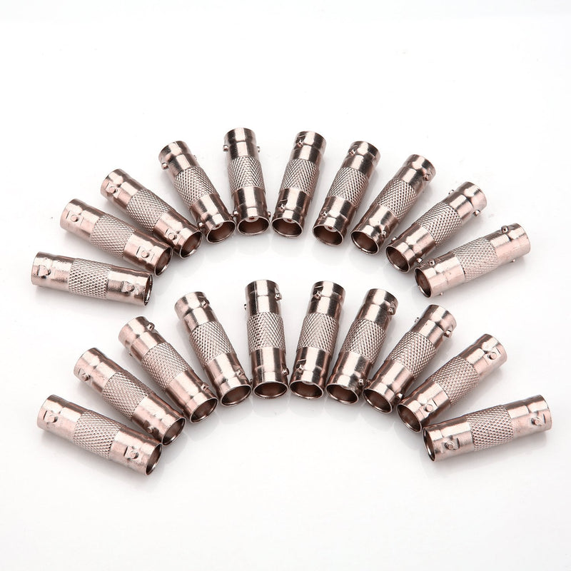 WildHD 20 Packs BNC Barrel Connector and BNC Female to Female Coupler Adapter for CCTV Security Camera (BNC Female to Female Connector)