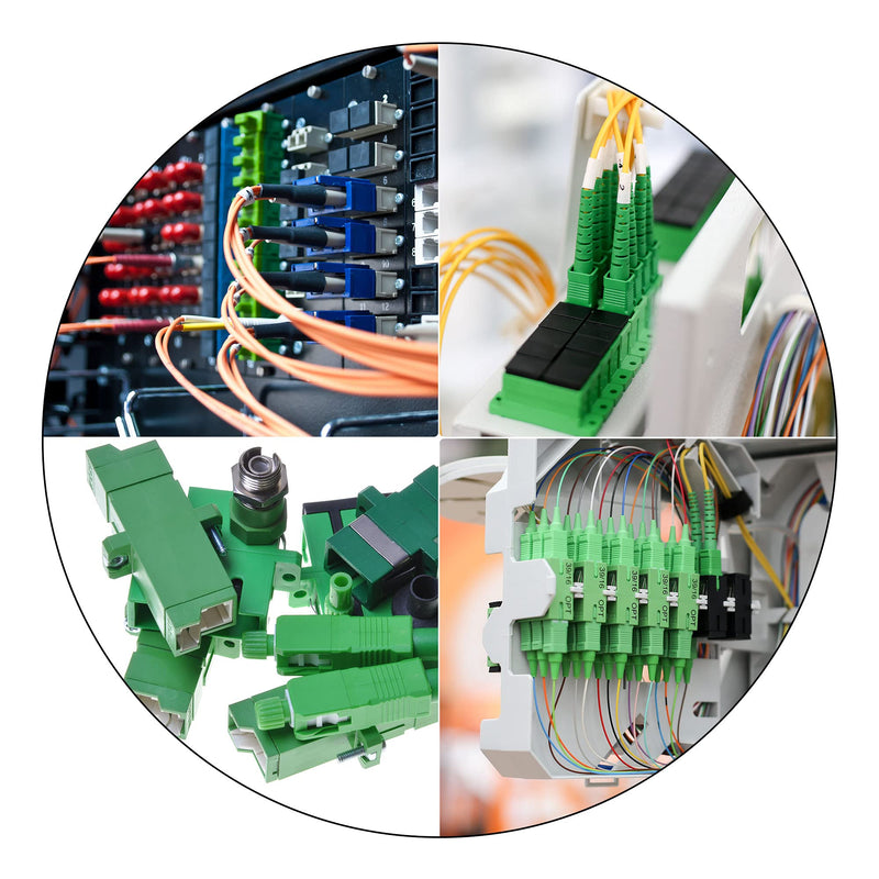 uxcell SM/MM MPO Fiber Optic Connector, Low Loss Quick Optical Adapter for MPO/MTP Green 44x25x10mm