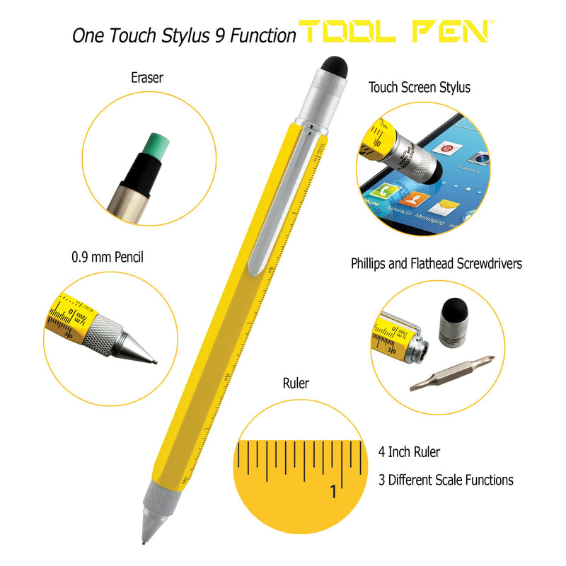 Monteverde USA One Touch Tool Stylus, 0.9mm Pencil, Yellow (MV35242)